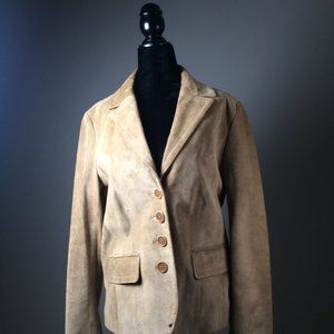 Eddie Bauer Vintage tan leather suede jacket